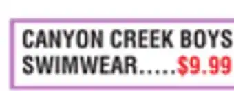 Dunham's Sports CANYON CREEK BOYS' SWIMWEAR offer