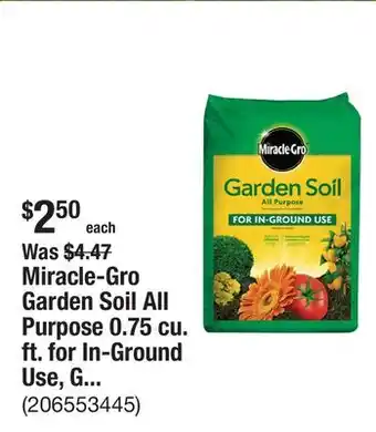 The Home Depot Miracle-Gro Garden Soil All Purpose 0.75 cu. ft. for In-Ground Use, Gardens and Raised Beds, Flowers, Vegetables, Trees, Shru offer