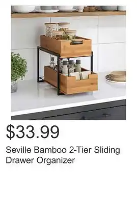 Costco Seville Bamboo 2-Tier Sliding Drawer Organizer offer