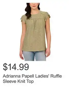 Costco Adrianna Papell Ladies' Ruffle Sleeve Knit Top offer