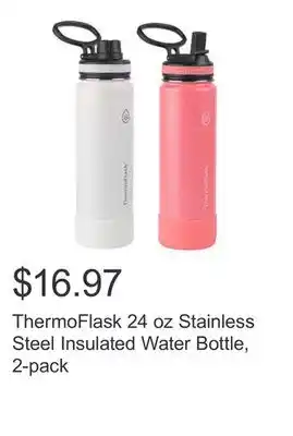 Costco ThermoFlask 24 oz Stainless Steel Insulated Water Bottle, 2-pack offer