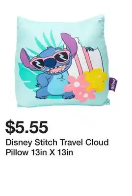 Five Below Disney Stitch Travel Cloud Pillow 13in X 13in offer