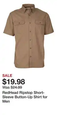 Cabela's RedHead Ripstop Short-Sleeve Button-Up Shirt for Men offer