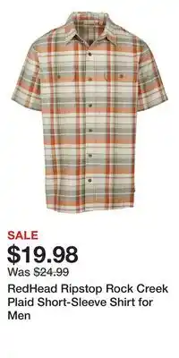Cabela's RedHead Ripstop Rock Creek Plaid Short-Sleeve Shirt for Men offer
