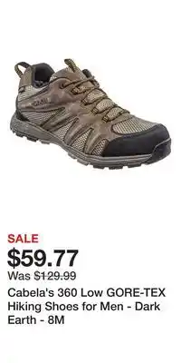 Cabela's 360 Low GORE-TEX Hiking Shoes for Men - Dark Earth - 8M