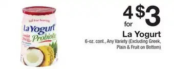 The Fresh Grocer La Yogurt offer