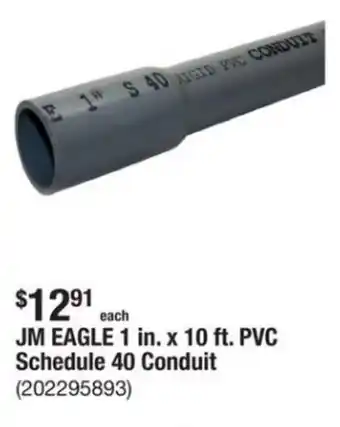 The Home Depot JM EAGLE 1 in. x 10 ft. PVC Schedule 40 Conduit offer