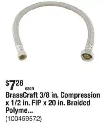 The Home Depot BrassCraft 3/8 in. Compression x 1/2 in. FIP x 20 in. Braided Polyme... offer