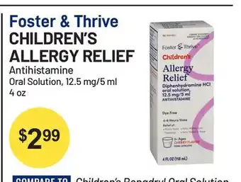 Health Mart Foster & Thrive CHILDREN'S ALLERGY RELIEF offer