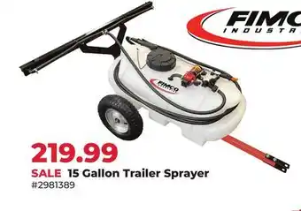Runnings Fimco 15 Gallon Trailer Sprayer offer