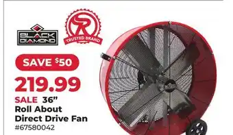 Runnings Black Diamond 36 Roll About Direct Drive Fan offer