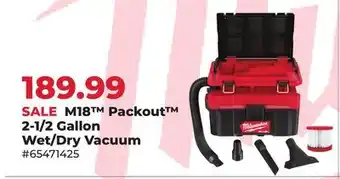 Runnings M18 Packout 2-1/2 Gallon Wet/Dry Vacuum offer