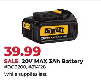 Runnings 20V MAX 3Ah Battery offer