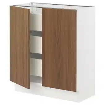 Ikea Sektion / maximera Base cabinet w 2 doors/3 drawers, white/tistorp brown walnut effect, 30x15x30 offer