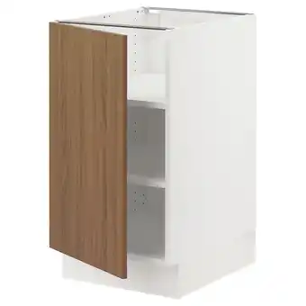 Ikea Sektion Base cabinet with shelves, white/tistorp brown walnut effect, 18x24x30 offer