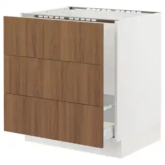 Ikea Sektion / maximera Base cab f sink/waste sort/3 fronts, white/tistorp brown walnut effect, 30x24x30 offer