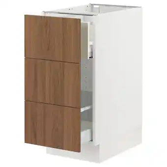 Ikea Sektion / maximera Base cab f recycling/3 fronts, white/tistorp brown walnut effect, 15x24x30 offer