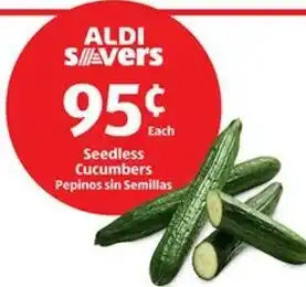 Aldi Seedless Cucumbers Pepinos sin Semillas offer