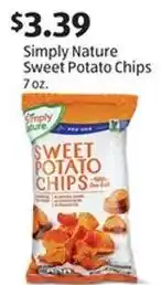 Aldi Simply Nature Sweet Potato Chips offer