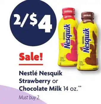 Family Dollar Nestlé Nesquik Strawberry or Chocolate Milk offer