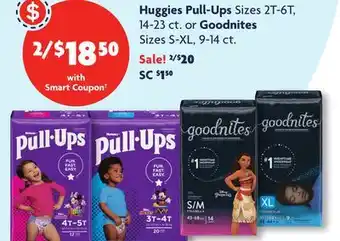 Family Dollar Huggies Pull-Ups Sizes 2T-6T, 14-23 ct. or Goodnites Sizes S-XL, 9-14 ct offer