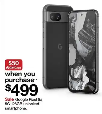 Target Google Pixel 8a 5G 128GB unlocked smartphone offer