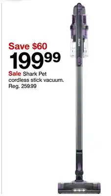 Target Shark Pet cordless stick vacuum offer