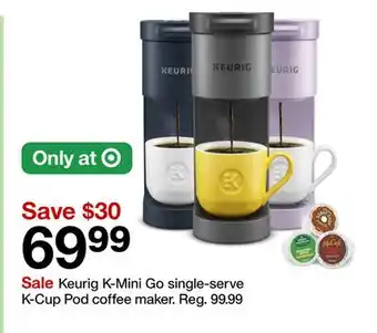 Target Keurig K-Mini Go single-serve K-Cup Pod coffee maker offer