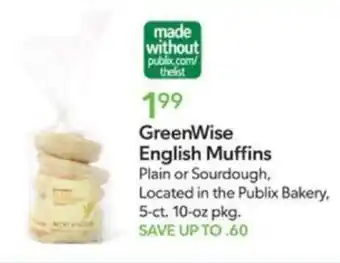 Publix GreenWise English Muffins offer