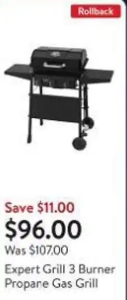 Walmart Expert Grill 3 Burner Propane Gas Grill offer