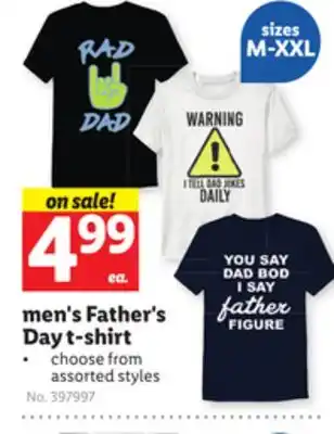 Lidl men's Father's Day t-shirt offer