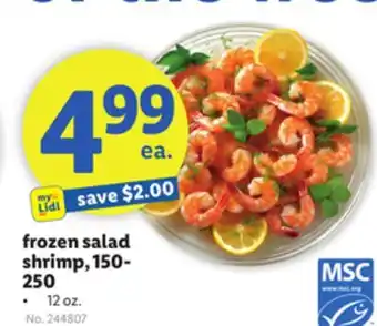 Lidl frozen salad shrimp, 150-250 offer
