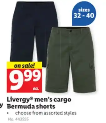 Lidl Livergy men's cargo Bermuda shorts offer