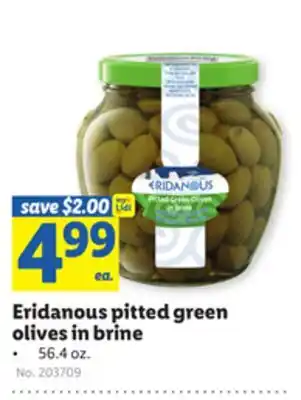 Lidl Eridanous pitted green olives in brine offer