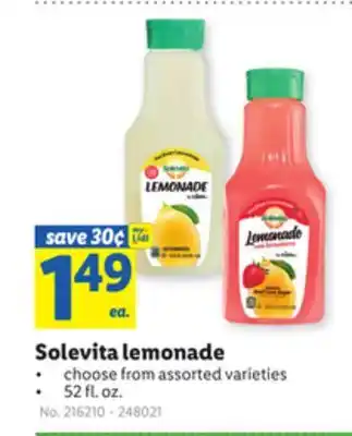Lidl Solevita lemonade offer