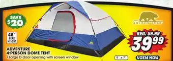 Big 5 Golden Bear Adventure 4-Person Dome Tent offer