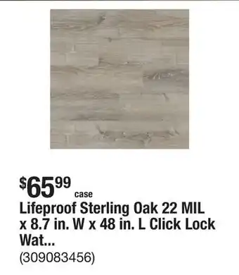 The Home Depot Lifeproof Sterling Oak 22 MIL x 8.7 in. W x 48 in. L Click Lock Waterproof Luxury Vinyl Plank Flooring (20.1 sqft/case) offer
