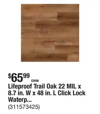 The Home Depot Lifeproof Trail Oak 22 MIL x 8.7 in. W x 48 in. L Click Lock Waterproof Luxury Vinyl Plank Flooring (20.1 sqft/case) offer