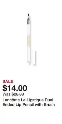 Ulta Beauty Lancôme Le Lipstique Dual Ended Lip Pencil with Brush offer
