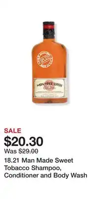 Ulta Beauty 18.21 Man Made Sweet Tobacco Shampoo, Conditioner and Body Wash offer