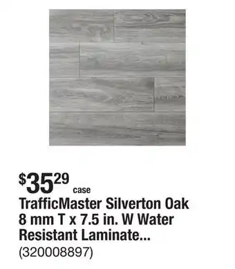 The Home Depot TrafficMaster Silverton Oak 8 mm T x 7.5 in. W Water Resistant Laminate Wood Flooring (23.7 sqft/case) offer