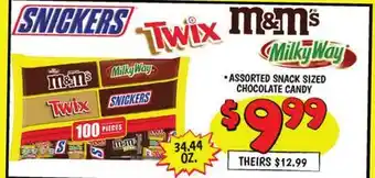 Ollie's ASSORTED SNACK SIZED CHOCOLATE CANDY offer