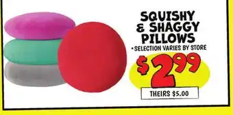 Ollie's SQUISHY & SHAGGY PILLOWS offer