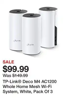 Office Depot TP-Link Deco M4 AC1200 Whole Home Mesh Wi-Fi System, White, Pack Of 3 offer