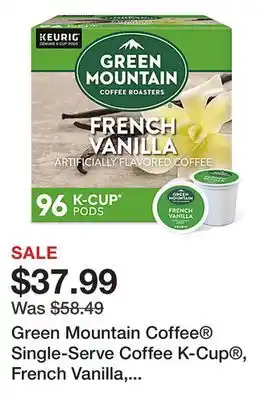 Office Depot Green Mountain Coffee Single-Serve Coffee K-Cup , French Vanilla, Carton Of 96, 4 x 24 Per Box offer