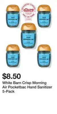 Bath & Body Works White Barn Crisp Morning Air Pocketbac Hand Sanitizer 5-Pack offer