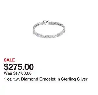 Belk 1 ct. t.w. Diamond Bracelet in Sterling Silver offer