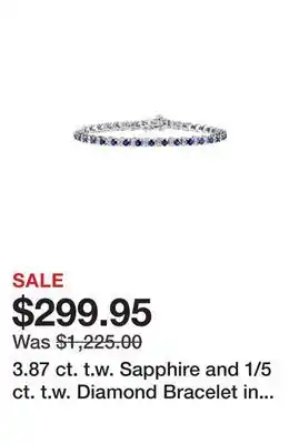 Belk 3.87 ct. t.w. Sapphire and 1/5 ct. t.w. Diamond Bracelet in Sterling Silver offer