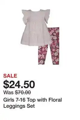 Belk Girls 7-16 Top with Floral Leggings Set offer