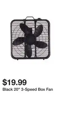 Big Lots Black 20 3-Speed Box Fan offer